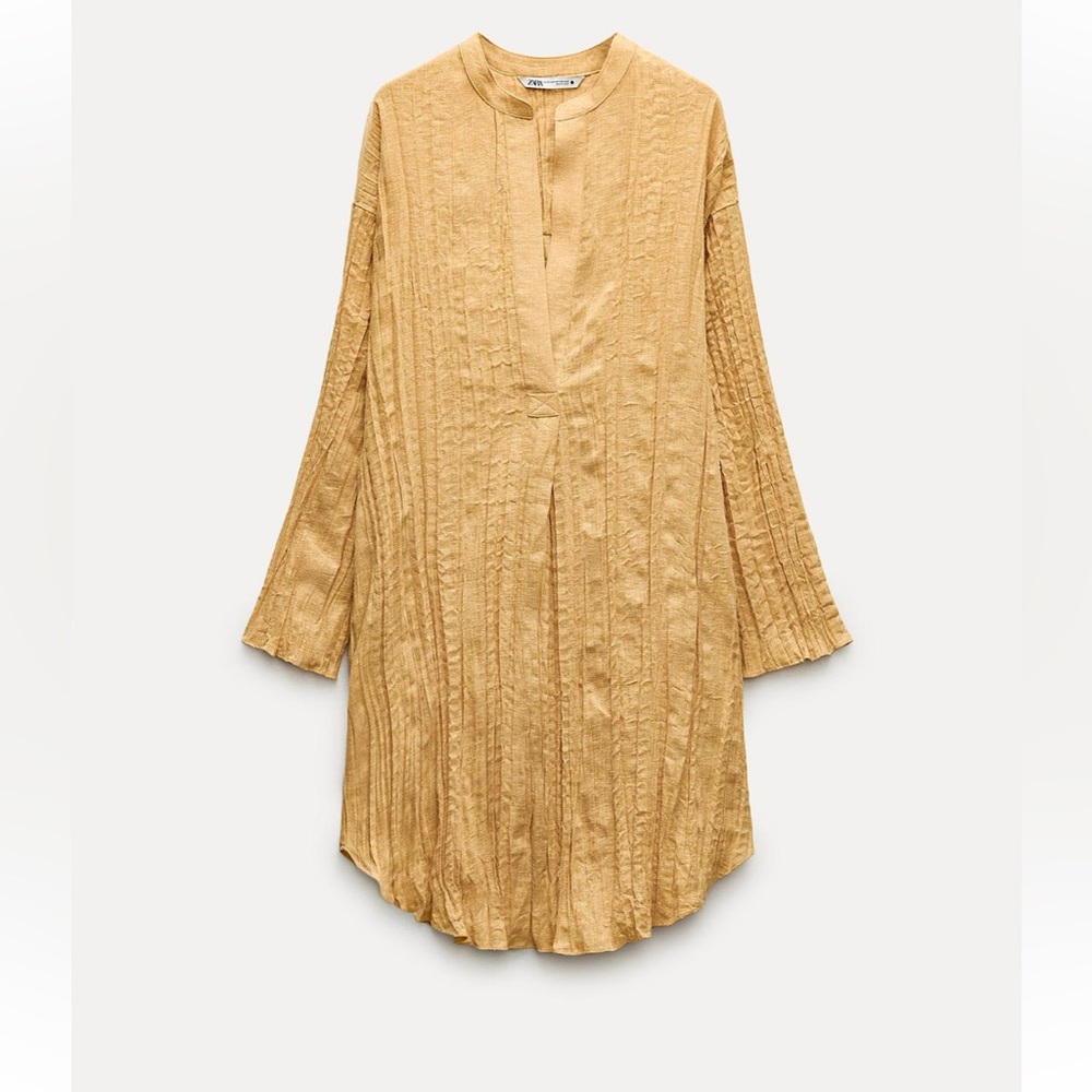 Zara linen blend tunic dress size Xs-S